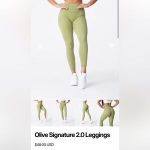 NVGTN Olive Green Signature 2.0 Leggings Size S